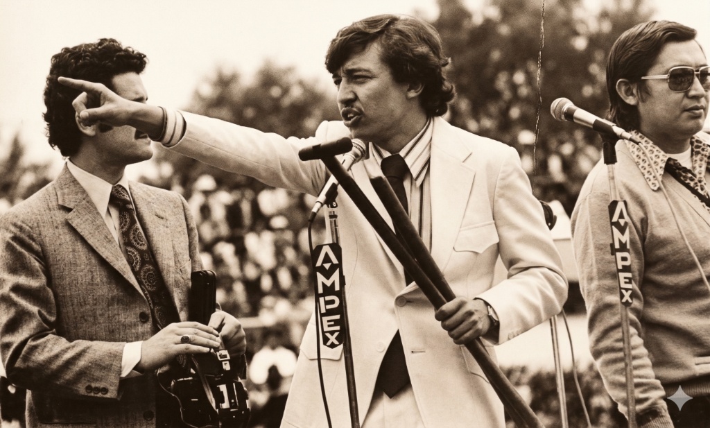 Julio César Ruibal señalando